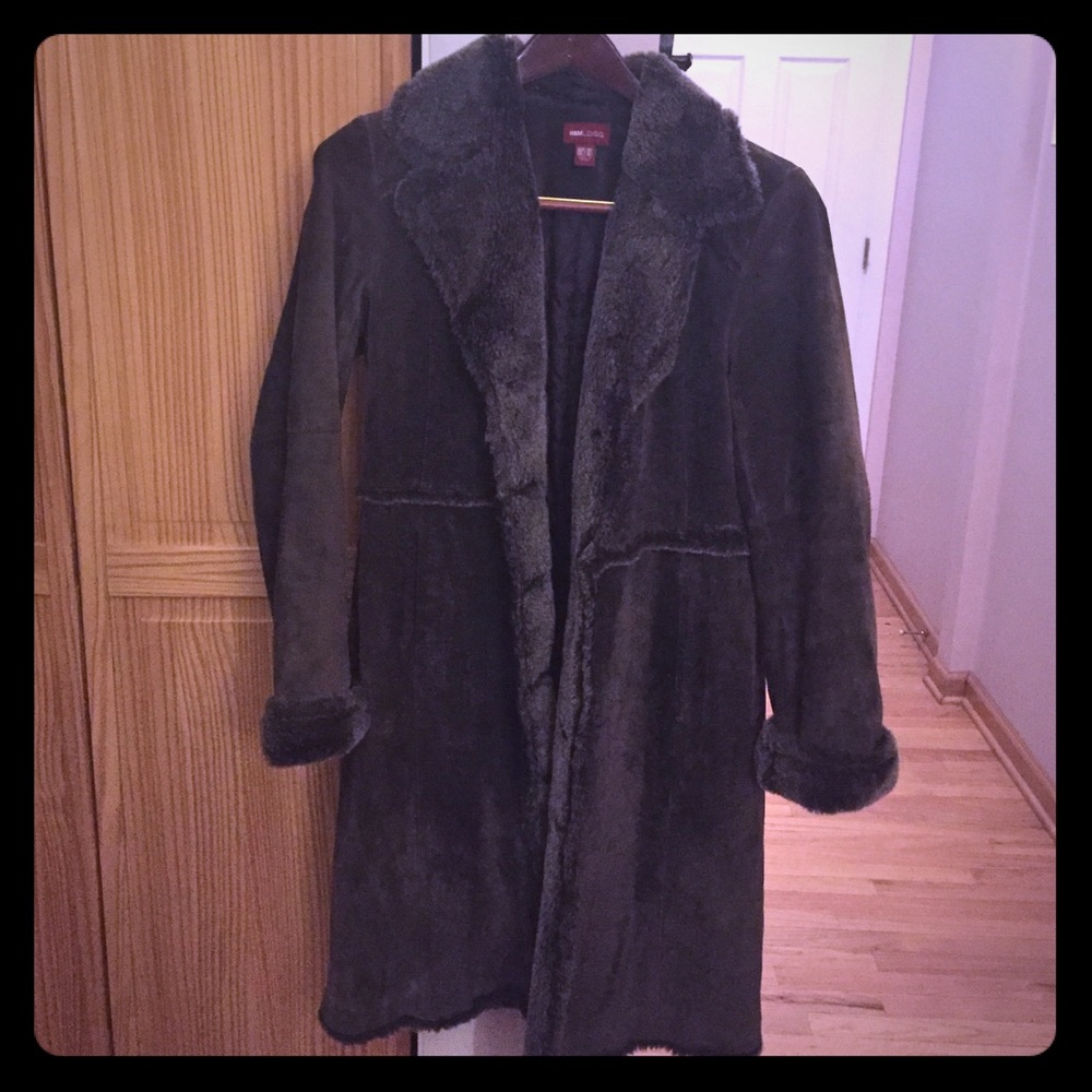 H&M brown suede coat Size 10